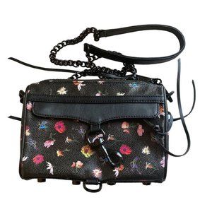Rebecca Minkoff Black Floral Mini MAC Crossbody Bag
